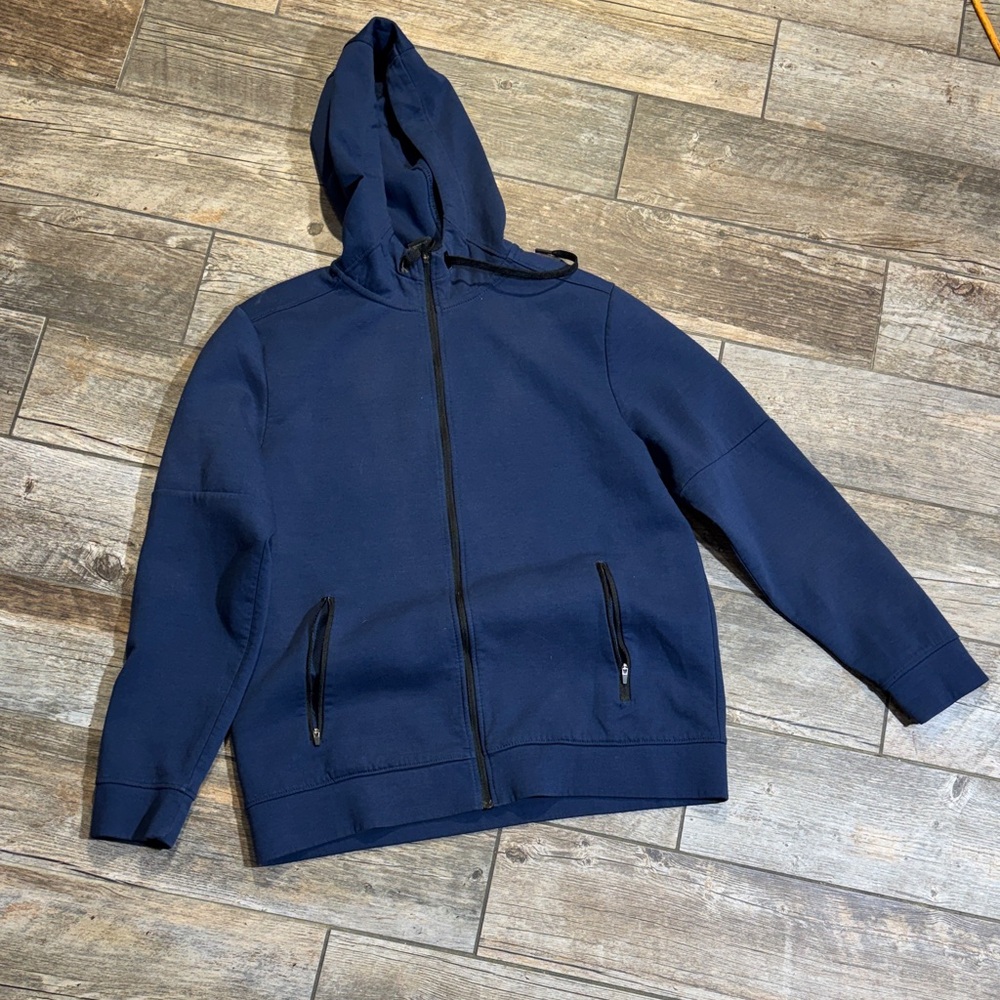 Men's Navy Blue Hooded Jacket